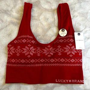 Lucky Brand Seamless Comfort Sports Bra Women's Small Red